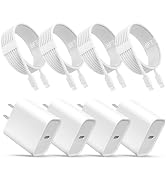 iPhone 16 15 Charger, USB C Charger, 4-Pack USB C Fast Wall Charger, USB C Charger Block (4-Pack ...