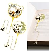RIFOVN 2PCS Metal Bookmarks with Tassel, Cute Panda Book Marks for Book Lovers, Reading Women, Me...