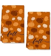 RABUSOFA Orange Pumpkin Fall Kitchen Towels Dish Towels, 18x26 Inch Farmhouse Autumn Thanksgiving...