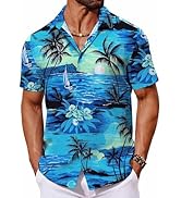 COOFANDY Mens Hawaiian Shirt Short Sleeve Button Down Shirts Tropical Floral Summer Beach Shirts