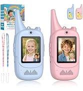 Anbte Video Walkie Talkies for Kids with Cute Silicone Case, 2 Pack Rechargeable Two Way Radios T...