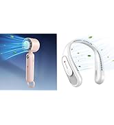 Hotsales Neck Fan and Portable Handheld Fan, 3 Speed USB Rechargeable Battery Operated Fan, Cooli...