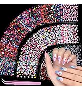 Teenitor 50 Sheets Flower Nail Stickers for Nail Art, Floral Nail Decals Nail Art Stickers for Ki...