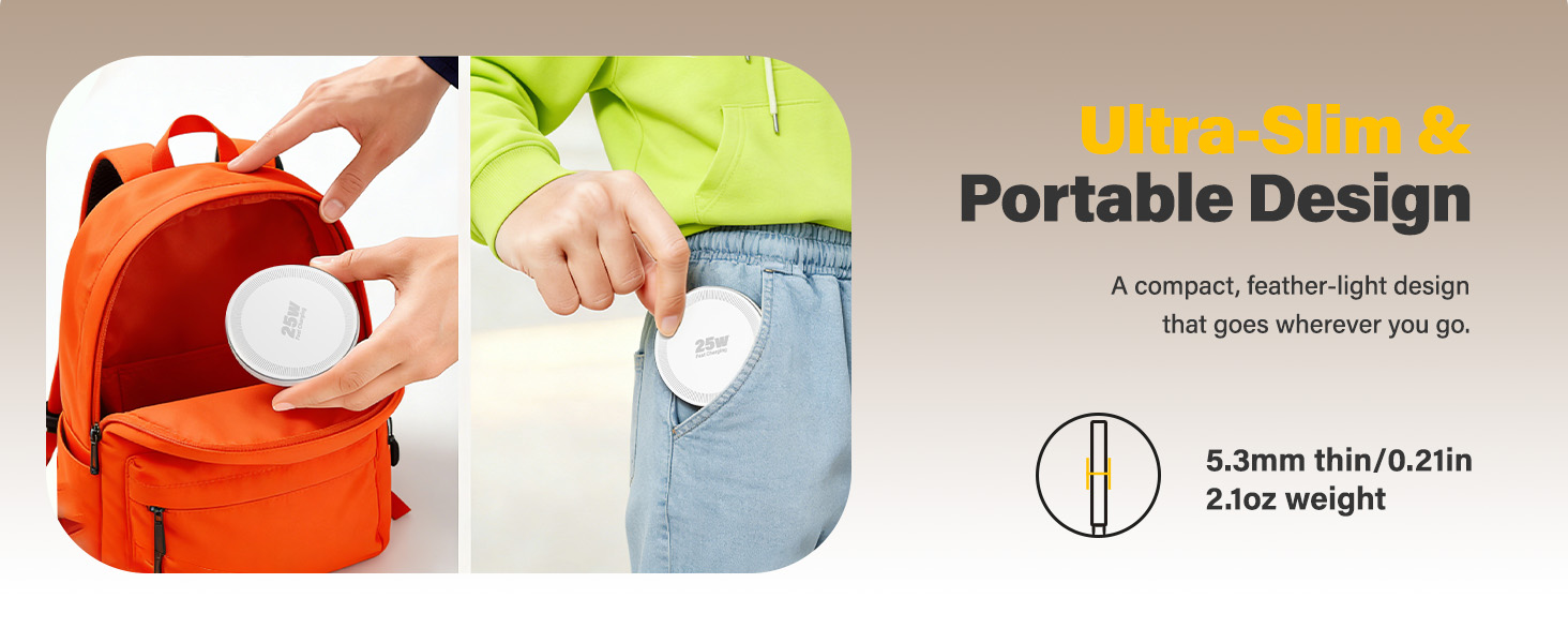 portable wireless charger 25w