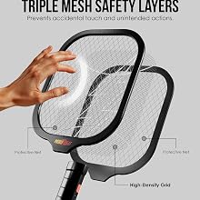 Electric Fly Swatter Racket, Mosquito Zapper Racket, Fly Zapper for Indoor and Outdoor