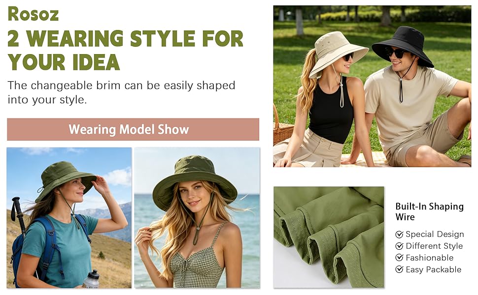 shaping wire brim for two wearing ways