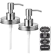 Amolliar Mason Jar Liquid Soap Dispenser Lid, Rustproof Stainless Steel, Cute Farmhouse Decor for...