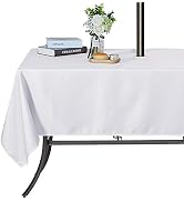 SARAFLORA Outdoor and Indoor Tablecloth -60x84 inch White, Wrinkle Free Washable Waterproof Table...