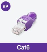 CAT6 Toolless RJ45 Connector, Compact UTP Reusable Plug, 23-26 AWG
