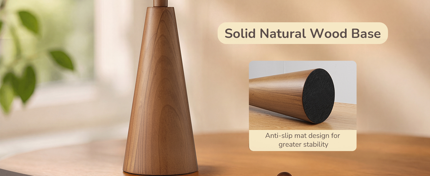 SOLID NATURAL WOOD BASE TABLE LAMP