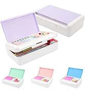 Pencil Box for Office Supplies Storage Organizer Box,Double Layer Large Capacity Pencil Boxes,Pla...