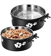 Dog Crate Bowls Hanging 2 Pack, ShineMe Hanging Food and Water Bowl for Dog Cage, Crate, Kennel -...