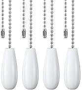 Ceiling Fan Chain Pulls Decorative Extension 12 Inches White Color Wooden Pull Chain Fan Pulls Se...