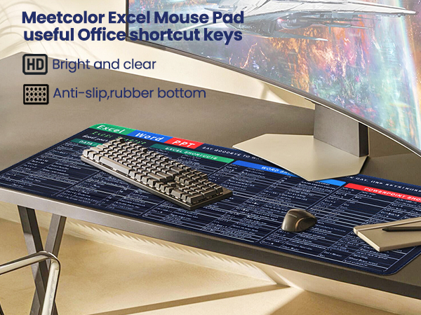 excel cheat sheet desk mat