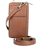 BULL GUARD Crossbody Leather Wallet Phone Purse, Anti Theft and RFID Blocking, Small Elegant Desi...