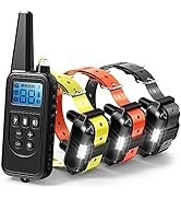 F-color Dog Training Collar with Remote 2600ft Shock Collar for Small Medium Large Dogs Breed Wat...