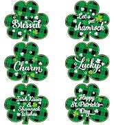 OBUSATT St. Patrick's Day Plastic Placemats Set of 6 Reusable Buffalo Plaid Plastic Place Mats Ea...