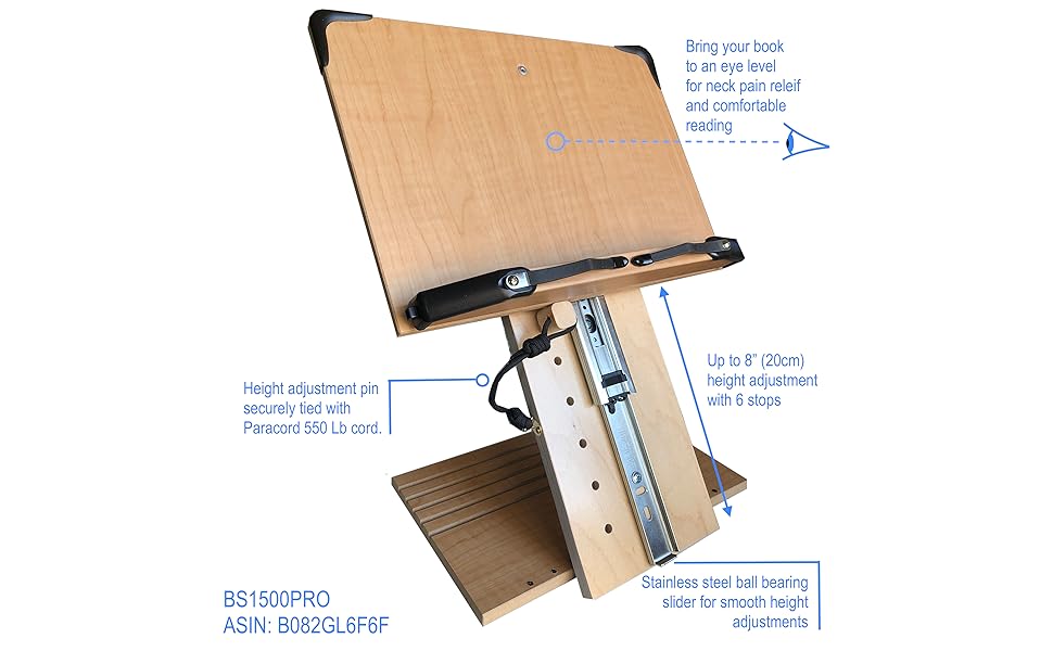 A+ Book Stand BS1500PRO large book stand bookstands holder for textbooks college reading cookbook