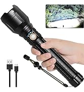 LBE Rechargeable Brightest LED Flashlight, 900,000 High Lumens Super Bright Powerful Flashlight w...