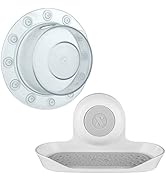 SlipX Solutions Clear Bottomless Bath Overflow Drain Cover and Suction Soap Saver