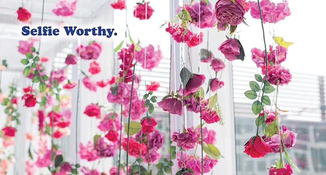 flower backdrop, clear string, balloon garland, balloon string, clear hanging wire
