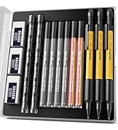 Nicpro 3 PCS 1.3 mm Mechanical Pencil Set with 72 Lead Refills, 3 Eraser - Weatherproof Metal Bar...