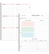3-Hole Weekly Planner Refills - 53 Sheets/106 Pages Colorful Weekly Planner for 3 Ring Binders, 1...