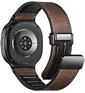 Charlam Magnetic Leather Bands Compatible with Samsung Galaxy Watch 8 Band 40mm 44mm, Galaxy Watc...