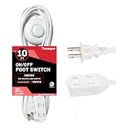 White Extension Cord with Foot Switch and 3 Electrical Power Outlet foot tap switch