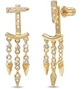MUMREUES Gold Earrings for Women Trendy 14K Gold Plated Dangle Earrings Small Hoop Huggie Drop St...