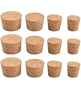INCREWAY Bottle Mouth Sealing Soft Stopper Natural Soft Wood Corks 12 Pcs Four Sizes of Tapered C...