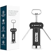 KITCHENDAO Luxury 3 in 1 Wine Opener with Foil Cutter, Beer Bottle Opener, Sturdy Zinc Alloy Wing...