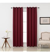 Pickluc Burgundy Blackout Curtains with Grommet 84 Inches Long 2 Panels, Light Blocking Window Dr...