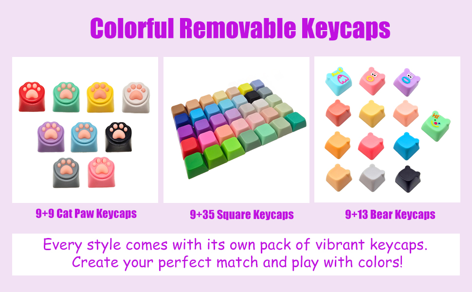 Colorful Removable Keycaps