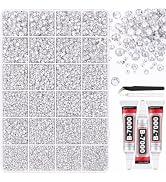 BlissVeritura 32000Pcs Clear Silver Rhinestones for Bedazzling Kit,Mix Sizes Silver Clear Flatbac...