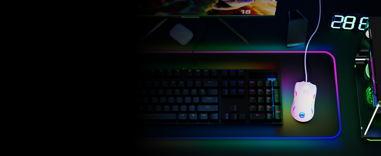 wired gaming mouse for large hands RGB