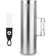 Sovvid Guiro 12" x 4" Stainless Steel Guiro Shaker with Scraper Latin Percussion Musical Instrume...
