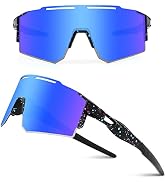 Ukoly Cycling Sunglasses for Men Women with 3 Interchangeable Lenses, Polarized Sports Sunglasses...