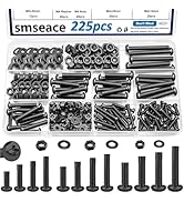 smseace 225Pcs Nuts and Bolts Assortment Kit 12-Sizes M4/M5/M6 Nut Bolt Washer Assortment Kit for...