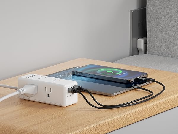 TOPREK Power Strip for Night Stand