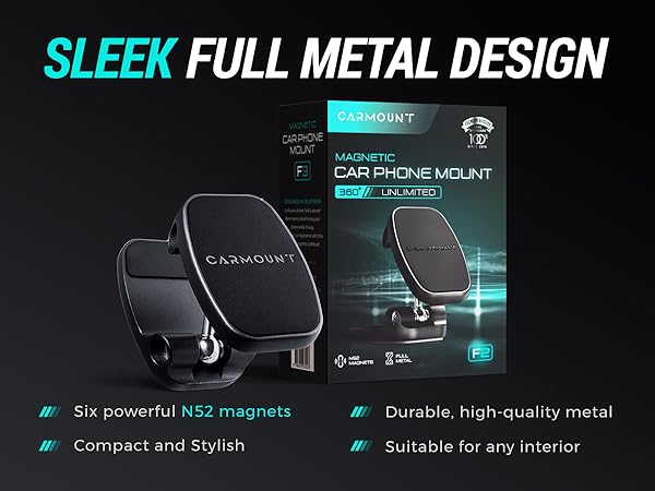 Carmount car phone dashboard holder mount iphone samsung android magnetic strong accessories