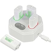 4 Pack Rechargeable Xbox Controller Batteries with Charging Station,Charger Dock with 4 x 3600mWh...