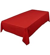 Amcrate Rectangular Plastic Red Reusable Tablecloth Cover - Ideal for Weddings, Party’s, Birthday...