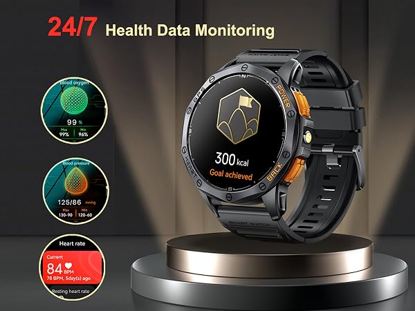 military smart watches for men android iphone GPS