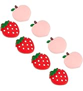 GORGECRAFT 2 Sets 8PCS Switch Joycon Thumb Grips Strawberry Peach Fruit Soft Silicone Joystick Bu...