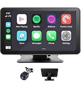 Haudio 7" Wireless Apple CarPlay Screen for Car, Portable Car Radio with Carplay & Android Auto, ...