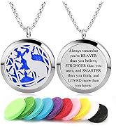 Aromatherapy Essential Oil Diffuser Necklace 316L Stainless Steel Locket Pendant with 24 Inch Chain