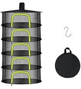 Doacpcr 5 Layer Herb Drying Rack, Herb Drying Rack Hanging Mesh, Foldable Bud Drying Net with U-S...