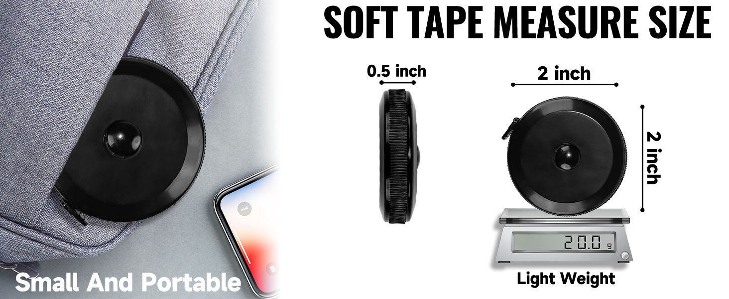 Body Measuring Tape Retractable Tape Measure 60 Inches Dual Sided Soft Measuring Tape