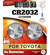 Key Fob Battery CR2032 for Toyota (2 Pack) - Replacement for Toyota C-HR, 4Runner, RAV4, Prius Pr...